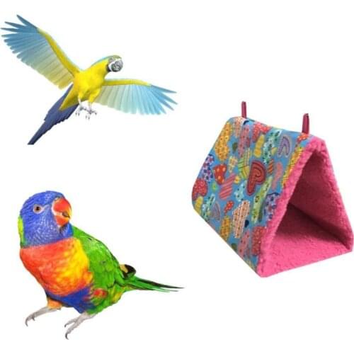 Pet Bird Nest Soft Plush Parrot Hammock Warm Parakeet Hanging Cave Cage Universal Triangle Birds Nests Sleeping House for Bird
