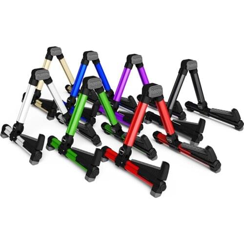 Aroma AGS-08 Universal Foldable Folding Portable Guitar Bass Stringed Instrument Stand Holder for Professional Guitarist