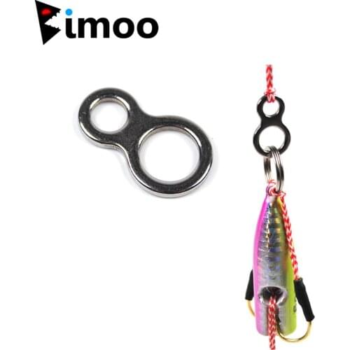 Bimoo Polished Double Solid Ring Swivel 8 Shape Loops Game Fishing Accessory Terminal Tackle for Trolling Jigs Hooks