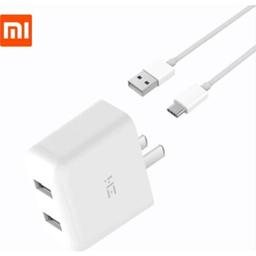 Xiaomi Ecological Chain Products ZMI Portable QC3.0 Fast Charger USB Dual Port Charger Set + 1m Type-C Charging Cable Charger