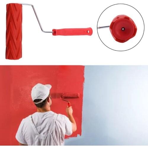 A Paint Roller 7 Inch Paint Brush Liquid Wallpaper Paint Patterned Tray with Plastic Handle 16FA