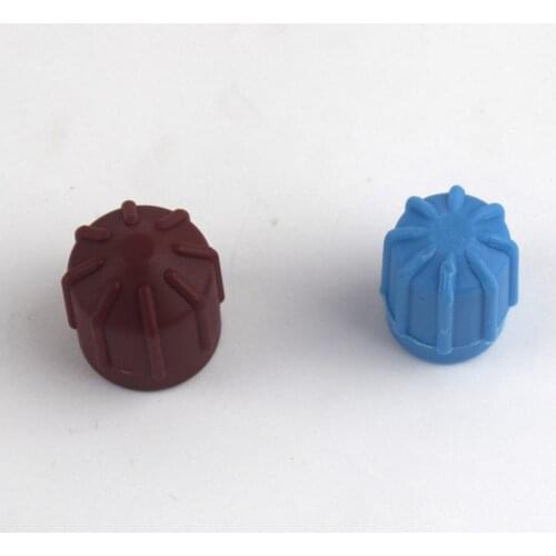 2 AC Charging Port Service Caps R134a 20mm 2 Pieces A/C Brown & Blue