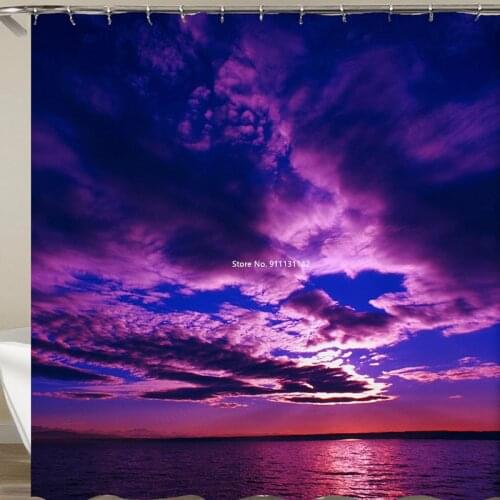 Beautiful Star Cloud Digital Printed Shower Curtain Bathroom Decoration Hook Waterproof and Mildew Resistant Shower Curtain