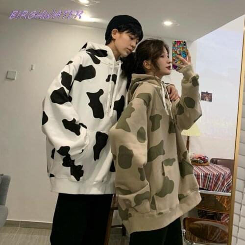 Autumn Print Cute Hoodies Women Fleece Hoodie Sweatshirts Winter 2020 Oversized Sweatshirt Pullovers Warm Hooded Jacket