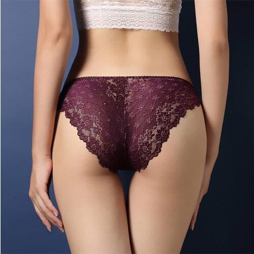 Womens Panties Sexy Lace Panties Lingerie Low Waist M-XXL Size Women Sexy Transparent Underpants Briefs Panty Underwear