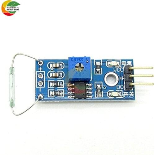 Ziqqucu Reed Sensor Board Magnetron Module Reed Switch MagSwitch For Arduino Digital Switch Output DC 3.3V-5V Wide Voltage