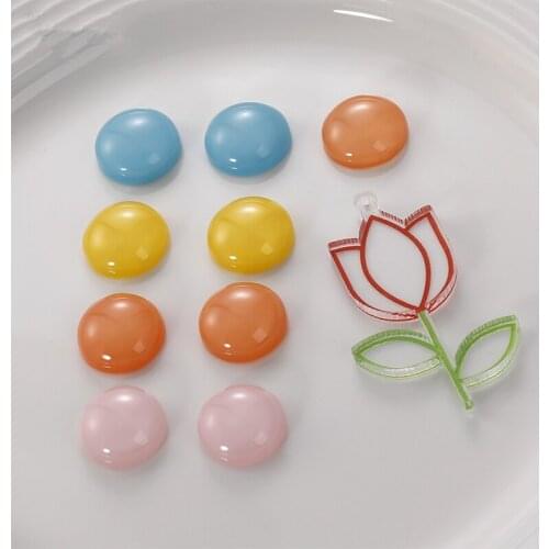 100pcs/lot geometry round shape Flat back resin beads charms diy jewelry earrings/clothing pendants accessory