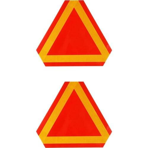 2 Pcs Slow Moving Vehicle Sign Triangle Sign Rear Reflector Reflective Board