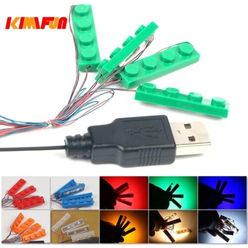 4 in 1 Led Light Set Building Block City Street Ceiling Light Lamp Model Decoration USB House DIY Toys For lego