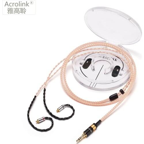 Acrolink MMCX 3.5 plug DIY Pcocc Audio Earphone Cable Repair Replacement Headphone with 16 cores knitting