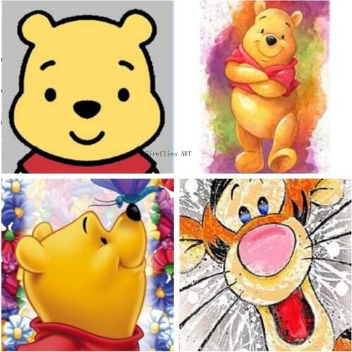 Disney 5d Diy Diamond Painting Sale Cartoon Winnie The Pooh Diamond Embroidery Full Mosaic Picture Home Decor Cross Stitch Kits