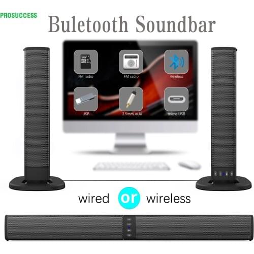 20W Wireless Column Soundbar Bluetooth Speaker Powerful 3D Music Sound bar Home Theater Aux 3.5mm rca TF card For TV PC BS36