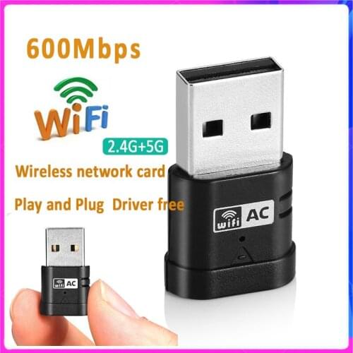 Wireless Mini USB Wifi Adapter Dual Band 2.4&5G 802.11ac 600Mbps USB2.0 Receiver Dongle wifi Network Card for PC Laptop Windows