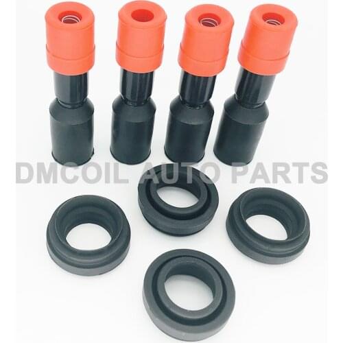 4 PCS IGNITION COIL BOOTS WITH RESISTANCE AND RING FOR HONDA FIT II JAZZ CITY 1.3L 1.4L 1.5L (2002-) CM11-116