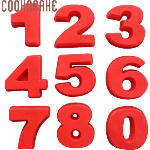 COOKNBAKE Silicone Molds for Cake Pastry Baking Number Cake Decorating forms silicone Soap Jello Pudding Mould bread cake form