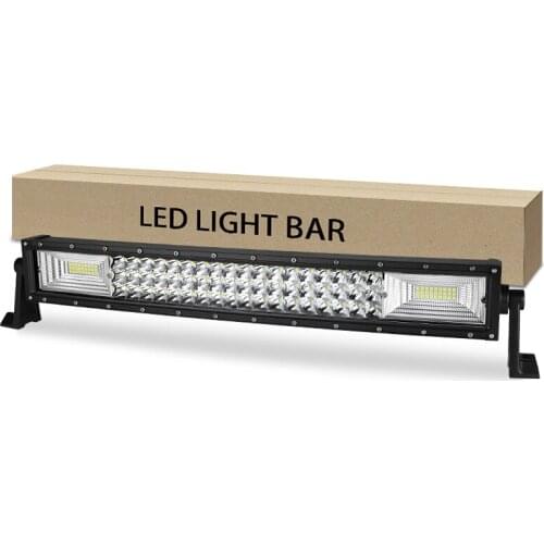 22 Inch Curved LED Light Bar Triple Row Bar 324W Combe Beam 6000K White Light 12V 24V For Offroad Truck Car ATV UTV Vehicles