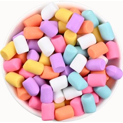 Julie Wang 30PCS Resin Small Cotton Candy Charms Random Color Artificial Food Pendants Jewelry Making Accessory Decor