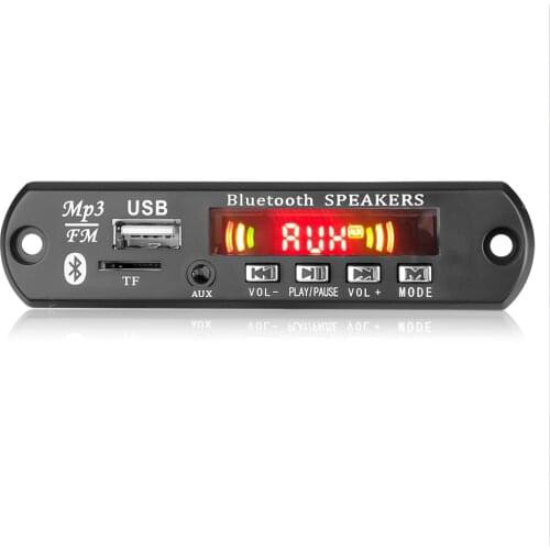 KEBIDU 5V Car Handsfree Bluetooth 5.0 MP3 Player WMA Decoder Board Speaker Car FM Radio Module Recording TF USB AUX Audio