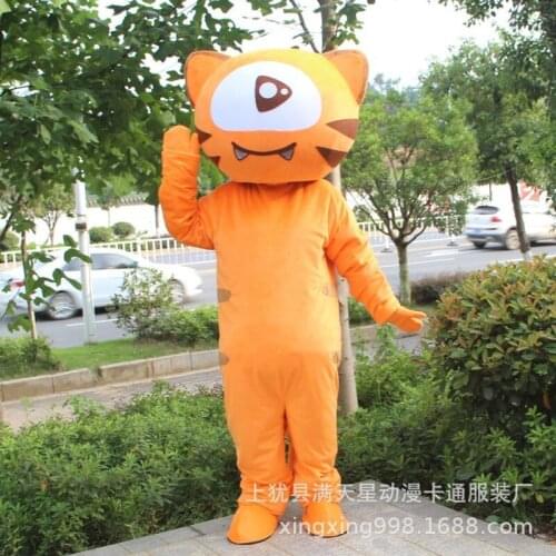 Halloween Cosplay Cosplay Tiger Mascot Costume Person Wearing Walking Cartoon Anime Doll Props Headgear Suit