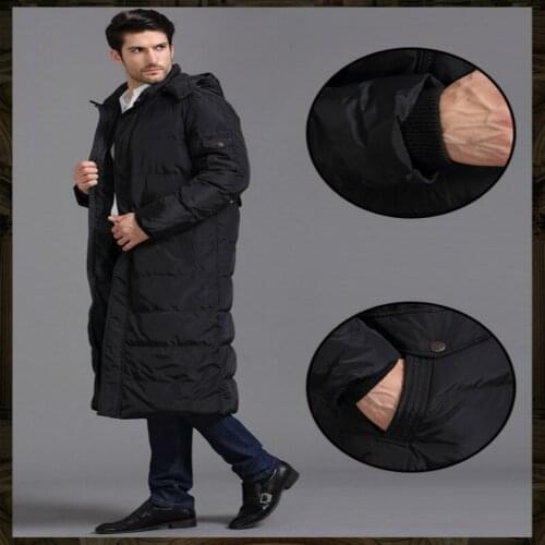 Coat Winter Male Fashion Abrigos Thick Warm 20% Duck Down Jacket Hooded Men Light Long Jackets Hiver Coats 20202099