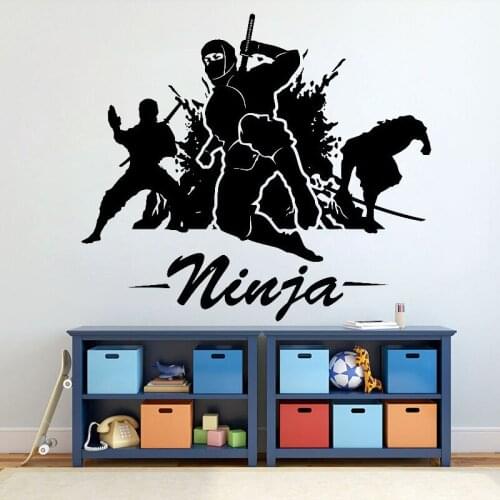 Ninja Samarai Wall Sticker Ninja Fighter sticker Karate Warrior Wall Decal Vinyl Boys room Kids Bedroom Decoration Mural X441