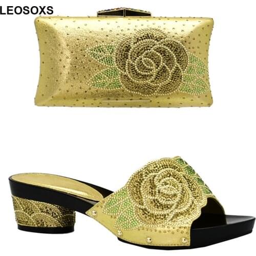 New Arrival African Shoes and Bag Set for Party Italian Nigerian Women Wedding Shoes Luxury Shoes Women 2020 Pumps Women Shoes