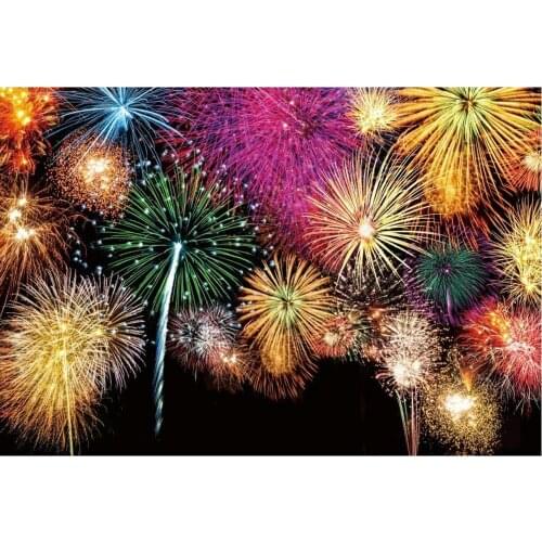 New Year Backdrop Beauty Colorful Fireworks Photography Background Holiday Celebration Party Decor Photo Booth Studio Prop