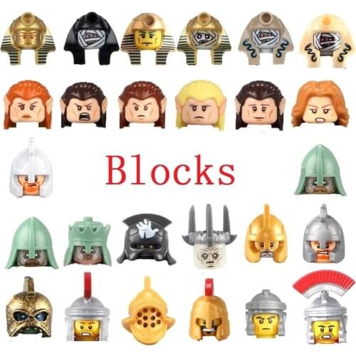 Single Pharaoh Mummy Roman warriors Medieval soldiers Strong orcs Undead soldiers Accessories weapon Building block toy Children