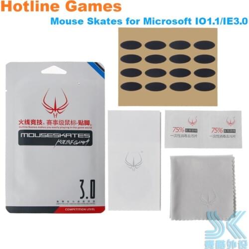 2sets/pack Original Hotline games competition level mouse skates for Microsoft IE3.0 IO1.1 IO 0.6mm thickness Replace foot gilde