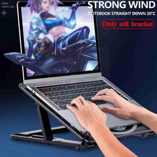 Support Laptop Stand Dual-core Silent Motor Fan Cooling Laptop Bracket Macbook Foldable Adjustable For Notebook Table Holde R3G4