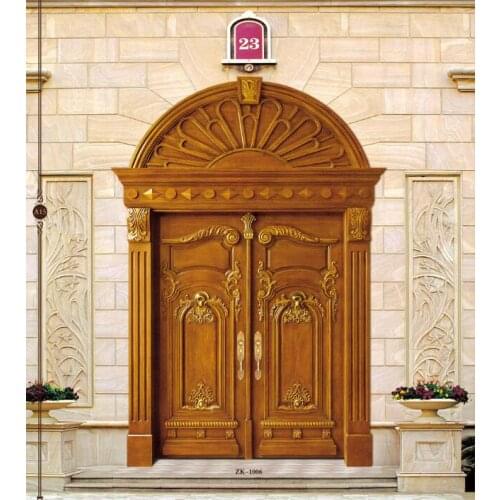 2019 new design swing doors interior solid wood doors antique wooden entry doors ZK1006