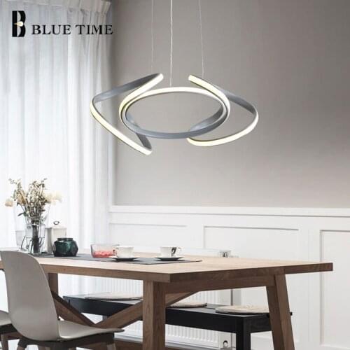 Modern Hanging Lamps LED Pendant Lights For Living Room Dining Room Bedroom PVC Lampshade Home LED Pendant Lamps