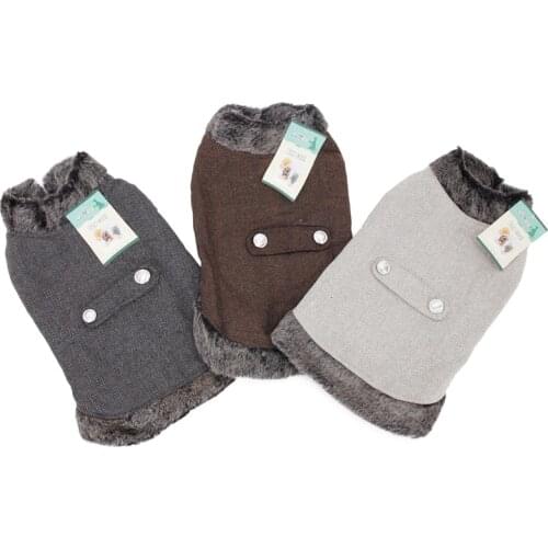 Small Medium Pet Dog Super Warm Winter Coat Clothing Woolen Clothes Collars Pet Jacket Sticker Puppy Outerwear S-XL