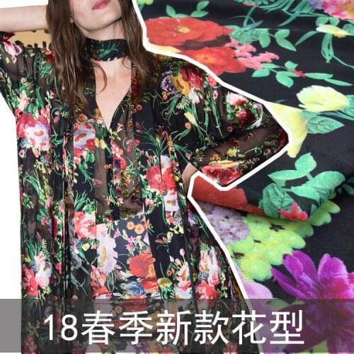 Europe and the United States with the same pattern georgette digital printing cloth spring and summer new womens fashion fabric
