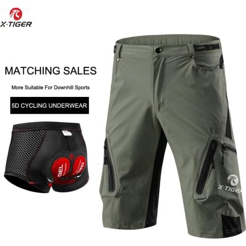 X-Tiger Cycling Shorts MTB Cycling Underwear With Upgrade 5D Gel Padded Breathable Downhill Shockproof Mountain Bike Shorts