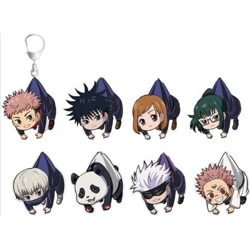 Anime Jujutsu Kaisen Acrylic Keychain Vintage Gojo Satoru Itadori Yuji Ryomen Sukuna Fushiguro Pendent Keyring Collection Gift