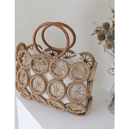 New Style Retro Fashion Woven Handbag Versatile Spring and Summer Womens Straw Beach Bag