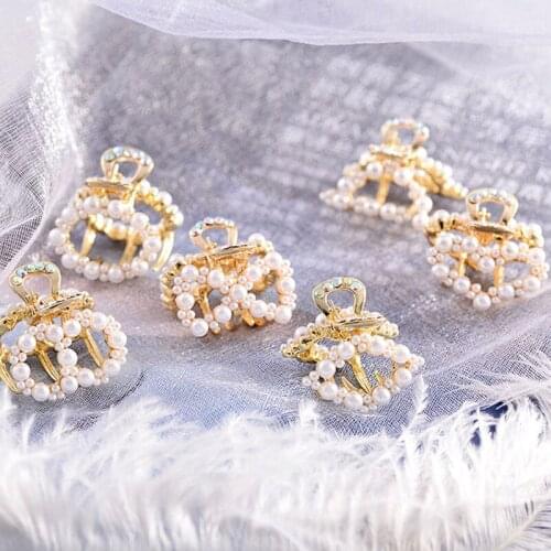 1 pieces Boutique Imitation Pearl Women Hair Claws Heart Bowkont Shape Girls Crystal Hair Clips Alloy Hair Accessories 7 Types