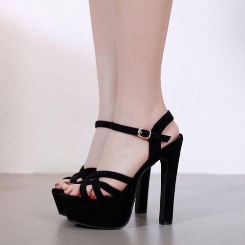 Woman Square Heel Sandals Open Toe High Heels Platform Sandals Shoes Woman High Heel sapatos feminino 2020