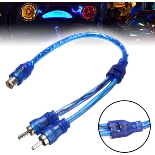 1Pc 30cm 1 Female to 2 Male Oxygen Free Copper Cable Car RCA Mic Audio Cable Y Type Splitter Adapter Cable For Car Home Audio