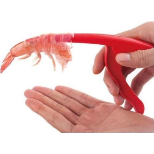 1PC shrimp peeler creative artifact lobster Pipi shrimp peeling shrimp plastic clamp Kitchen gadgets linear peel device OK 0468