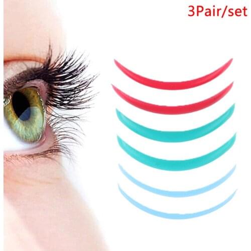 3 Pairs 2020 New colorful Silicone Eyelash Perm Pad Recycling Lashes Rods Shield lifting 3D Eyelash Curler