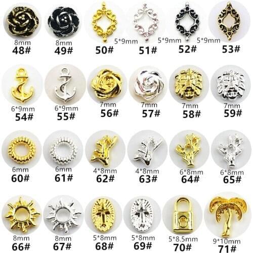50pcs/pack Japan Korea 3D Nail Art Accessories Kawaii Flower Nail Parts Charm Alloy Nail Supplies for Professionals