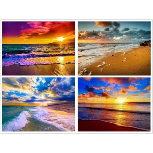 5D diamond painting full diamond new seaside landscape mosaic embroidery decoration home decoration