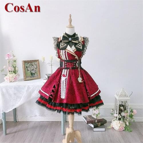Anime Virtual Youtuber Houshou Marine Cosplay Costume Red Formal Dress Activity Party Role Play Clothing High-End Custom-Make