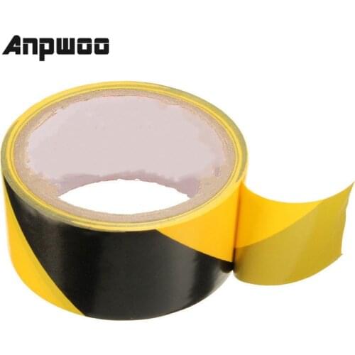 ANPWOO 45mm Black and Yellow Self Adhesive Hazard Warning Safety Tape Marking Safety Soft PVC tape