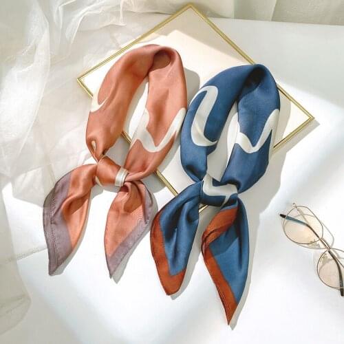 Aurdolf 2020 new stripe scarves women novelty silk square foulard ladys neck hair scarf alphabet stripes print girl hair scarf