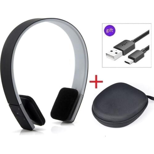 Shoumi Wireless Headphones Bluetooth Bass Stereo Headsets Leather Bag with Mic Support Audio Handsfree for Xiaomi Mobile Tablet