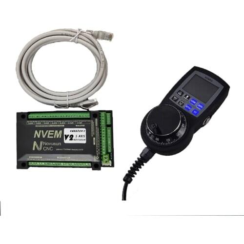 CNC motion controller NVEM V2.1 upgrade 3-6 axis mach3 control card Ethernet interface + digital display visual handwheel