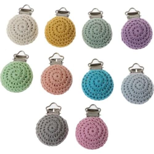 Crochet Pacifier Clips Holder Handmade Silicone Pacifier Chains Accessories For DIY Baby Teethers